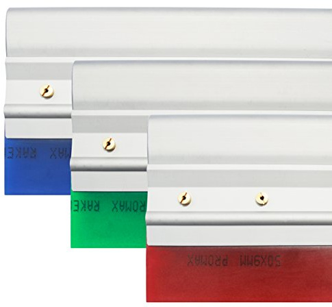 5 - Aluminum Silk Screen Printing Squeegee Handle with Squeegee Blade (Single Durometer) (Red (60 Durometer))