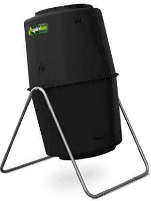 Spin Bin composter 60 GAL. Grande capacità nero Barrel Style tumbler compost,