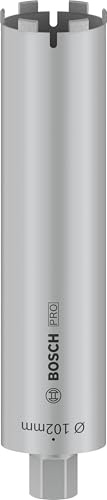 Bosch 1x PRO Trockenbohrkrone, 102 x 400 mm, 1 1/4-Zoll UNC | für Kalk- und Sandsteine, Ziegelstein, Ø 102 mm, Professional Zubehör Diamantbohrer