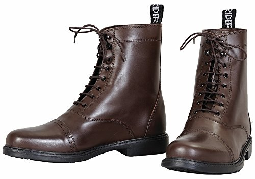 TuffRider Men's Barouque Lace Up Laced Paddock Boots, Mocha, 8