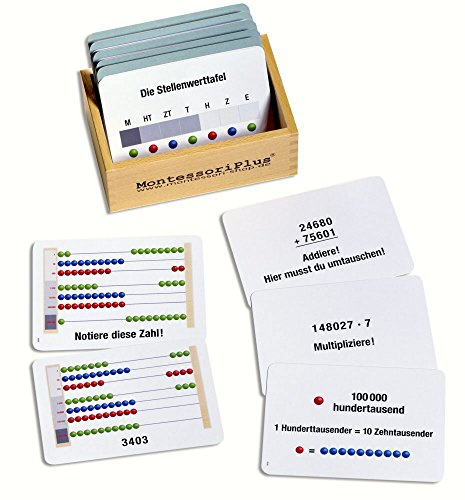 Montessori-Material Arbeitskartei zum großen Rechenrahmen | 100 Aufgabenkarten, inkl. Selbstkontrolle