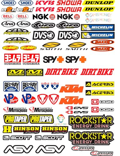 KIT Sticker Aufkleber - STICKERS KIT PER MOTO MOTOCROSS 73PCS - gesamte panel 73pcs BIETEN Roller Motorrad Motocross
