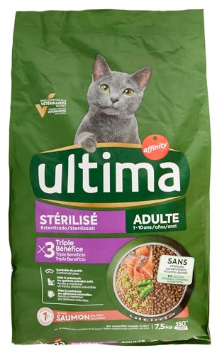 Ultima Pienso para gatos esterilizados adultos con salmón - 7.5 kg
