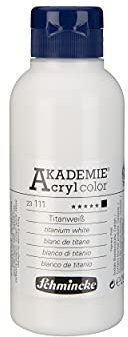 Schmincke - AKADEMIE Acryl color, Titanweiß, 250 ml, 23 111 027, feine Künstler-Acrylfarben, hohe Brillanz, Lichtechtherit und Deckkraft, kominierbar mit anderen Acrylfarben, weiß