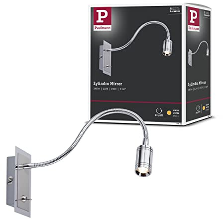 Paulmann 99068 Galeria Zylindro Bettleseleuchte 1x3W LED Chrom 230V/6V DC 700 mA Metall