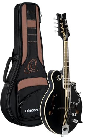 Ortega Guitars E-Akustik-Mandoline, F-Style - Fichte Schwarz, RMFE40SBK | F-Holes, 24 Bünde, Fichtendecke und Ahorn-Korpus Satin Finish, inkl. Pro-Gigbag