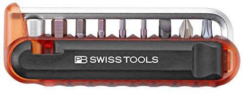 PB Swiss Tools Fahrrad Multitool PB 470 | 100% Swiss Made | Multitool Werkzeug mit Bits, Winkelschraubendreher, Adapter, Reifenheber für Mountainbike, Rennrad, Fahrrad