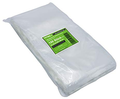 Vakuumbeutel für Lebensmittel 30x40 cm geprägt goffriert VacuNo.1 Made in EU mehrfach verwendbar BPA frei geruchsneutral universal für alle Balken-Vakuumierer und Folienschweißgeräte geeignet zum Tiefkühlen Inhalt 100 Stück