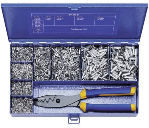 Klauke SK32B Aderendhülsen-Set, 0,50 mm² bis 16 mm², Metall, 4900 Stück