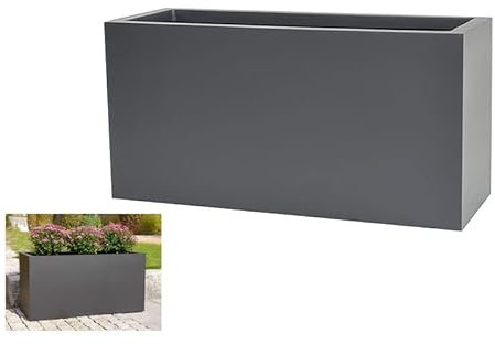 Pflanztrog der BUNDESGARTENSCHAU L80x B30x H40cm aus Fiberglas in anthrazit, Pflanzkübel, Blumenkübel, Pflanzgefäß