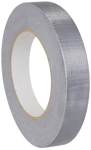 Tygtejp starkt självhäftande tyg tillverkat av PE | Hand rivs av vit, svart eller silver – 50 m – bredd valbar – 19 mm, 25 mm, 30 mm, 38 mm, 50 mm, 75 mm, 100 mm / 19 mm x 50 m SILVER