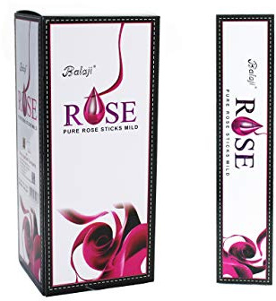 Balaji Pure Rose Mild Incense Sticks, (12 units x 15 sticks), Brown, 11 x 9.7 x 25 cm
