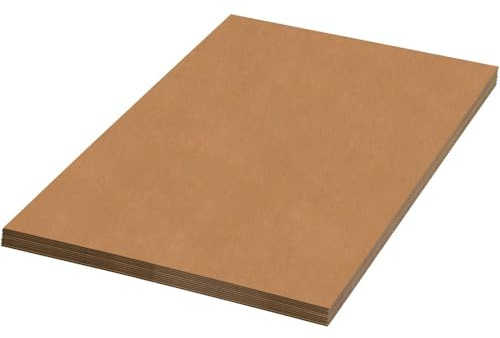 Aviditi Corrugated Cardboard Sheets, 18 x 18, Kraft Brown, for Packing, Mailing, and Protecting Products from Forklift Damage, 50 Sheets