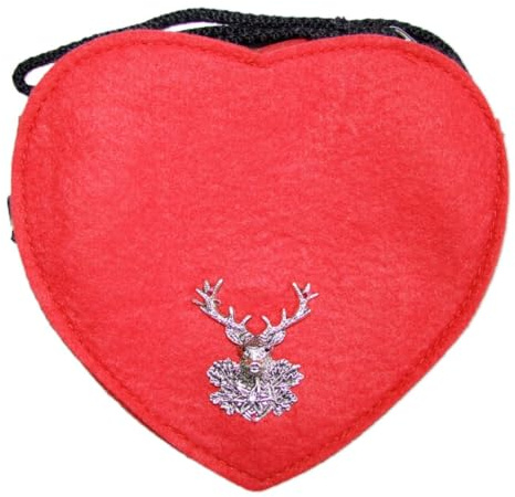 Trachtenland Herz Handtasche aus Filz – Damen Umhängetasche mit Edelweiß, Hirsch oder Herz Applikation – Trachtentasche fürs Oktoberfest & Dirndl