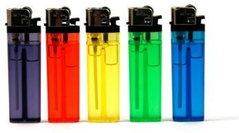 Lot de 5 briquets jetables BELFLAM couleurs aleatoires translucides