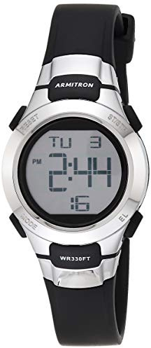 Armitron Sport Reloj Cronógrafo Digital Resina, Mujer, 45/7012BLK, Negro/Plata