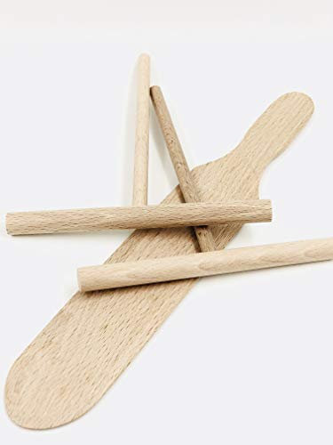 Kit crÃƒªpes (2 rÃƒ©partiteurs et 1 spatule) en bois made in Jura by madeinjura