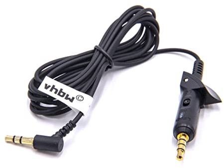 vhbw Audio AUX Kabel kompatibel mit Bose QuietComfort QC2, 2, QC15, 15 Kopfhörer - Audiokabel 3,5 mm Klinkenstecker, 180 cm Schwarz
