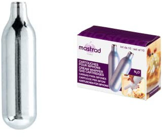 Mastrad F48560 - Cartucho para sifón, Acero Inoxidable, 10 Piezas