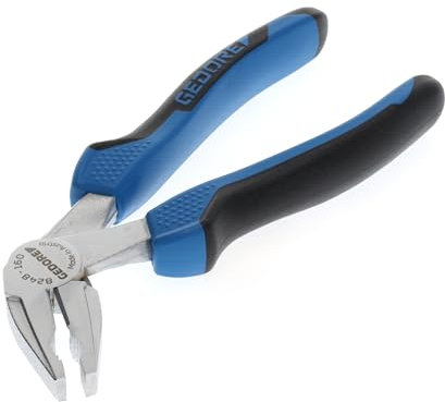 GEDORE Angled combination pliers for cutting/holding/twisting, HRC 63-65 induction-hardened precision cutting edges, 8248-160 JC