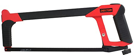 Dekton 12 Professional Hacksaw-Heavy Duty Hacksaw With Durable Frame| Include A24 Tpi Hcs Blade| Rapid Change Blade Mechanism 12 (300mm)| 2 Easy Grip Ergonomic Handle| Cushion Grip For Extra Comfort