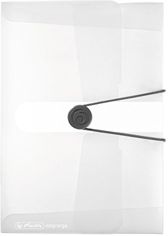 Herlitz Sammelbox A5 PP mit Rückenetikett, 1 Stück mit Design-Aufdruck, Rückenbreite 2.5 cm, transparent farblos, 4008110433134, Weiß