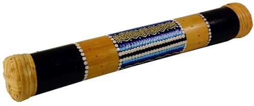 Musikinstrument aus Holz, handgearbeitet, Regenmacher aus Bambus 40 cm | Regenmacher aus Bambus, Percussion Instrument, Klangspielzeug, traditionelles Design, für Kinder und Erwachsene