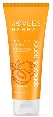 Jovees Herbal Apricot & Honey Peel Off Mask | Size: 100gm x Pack of 1 | For Pore Tightening & Skin Nourishment | Paraben & Alcohol Free | Cleanse & Moisturize | Dermatologically Tested
