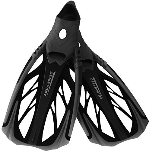 Aqua Speed Schnorchelflossen Herren I Taucherflossen Erwachsene I Flossen Schnorcheln I Tauchflossen I Schwimmbadflossen | Swimming Flippers I Swim Fins I grau - Weiss I Gr. 46-47 I INOX