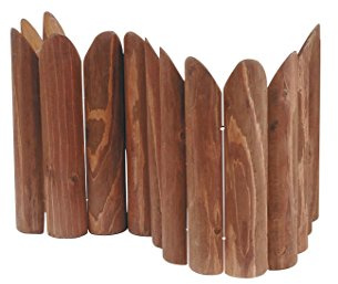 Verdemax 3436 - Bordo Ornamentale Per Giardino In Legno, Colore Ciliegio, 1 pezzo