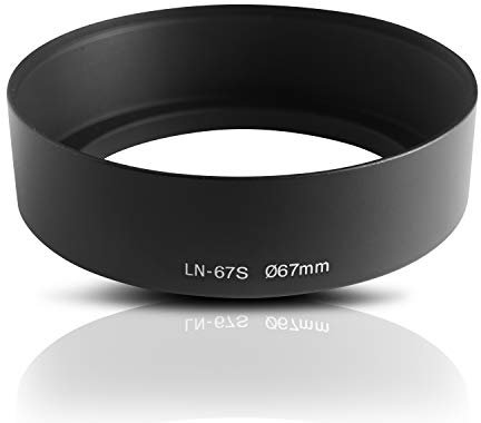 Ares Foto® 67mm Ø Metall Sonnenblende Gegenlichtblende Streulichtblende Lens Hood. CNC-gefrästes Aluminium. Zum Aufschrauben auf Objektiv-Filtergewinde. Für Canon Sony Nikon Tamron Sigma Olympus Fujifilm Pentax