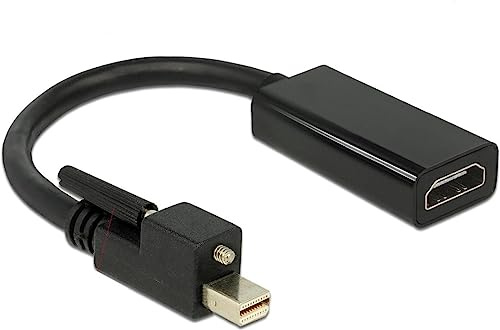 Delock 62640 Adapter mini Displayport 1.2 Stecker mit Schraube auf HDMI Buchse 4K Aktiv schwarz