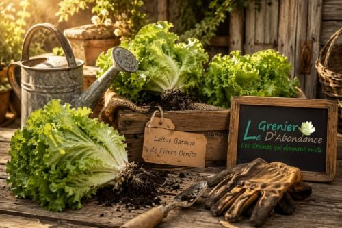 500 Graines à semer - Le Grenier d'Abondance - LAITUE BATAVIA - De Pierre Bénite