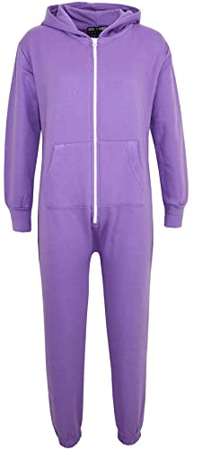 A2Z 4 Kids Children Plain Camouflage Jumpsuit Super Soft - Plain Onesie Lilac 9-10