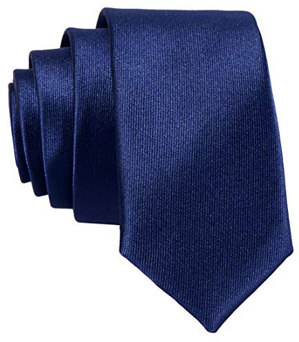 DonDon schmale dunkelblaue Krawatte 5 cm glänzend