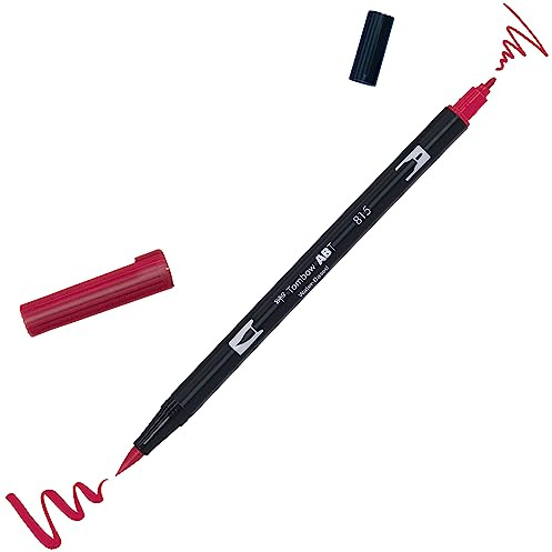 Tombow ABT-815 fiberpenna dubbel pensel penna med två spetsar, cherry