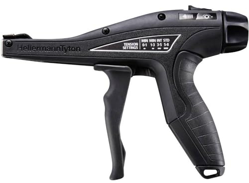 Hellermann Kabelbinderzange EVO7 (Zugkraft 20 N – 165 N, Kabelbinderpistole Arbeitsbereich 1,5 – 4,8 mm, max. Breite des Kabelbinders 4,8 mm) 486036