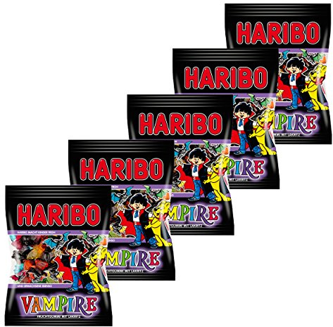 Haribo Vampire, 5er Pack, Gummibärchen, Weingummi, Fruchtgummi, Im Beutel, Tüte