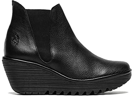 FLY London Damen Yoss Schlupfstiefel, Schwarz Black 000, 40 EU