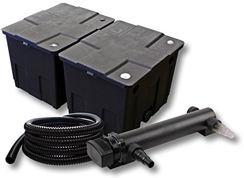 SunSun Kit complet: CBF-350B Filtre de bassin jusqu'à 60000 L Biologique, CUV-336 lampe uv UVC Clarificateur avec 36W, 5m Tuyau 25 mm (1)