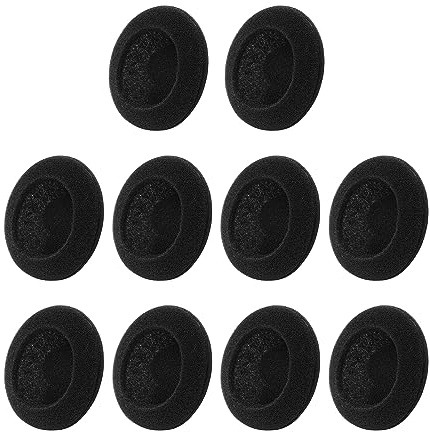 sourcingmap Replacement Sponge Ear Pads, Soft Ear Tips Cushion for Earphone Headsets Protector Accessories, Breathable 10 Pcs 50 x 0.5mm Headphone Ear Cap Covers, Black