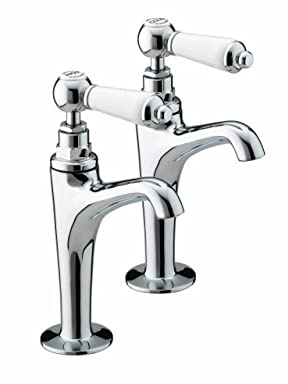 Bristan Renaissance Traditional Pillar Kitchen Tap , Chrome, RS HNK C | Traditional design, Separate hot and cold taps, Lever handles, High neck, Kitchen mixer tap, Lifetime Cover