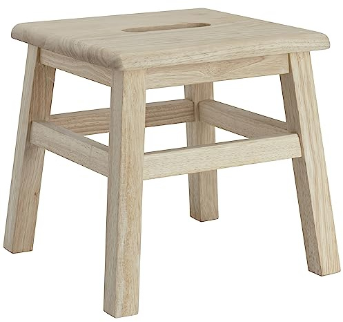 eHemco Solid Hardwood Step Stool for Adults and Kids, 12.25 Inches, Unfinished
