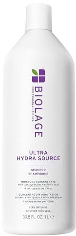Biolage Ultra Hydra Source Shampoo - Deeply Moisturizes Very Dry Hair, For Thick, Coarse Hair, Infused with Micro-dosed with Cupuaçu Butter & Salicylic Acid