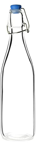 Olympia-Glasflaschen mit Stopfen, 520 ml/ 17,5 oz (6er-Pack), klare, sichere Klappdeckel – für Wasser, Heimbrauen, Kombucha, Bar-Vormischungen – spülmaschinenfest, GG929