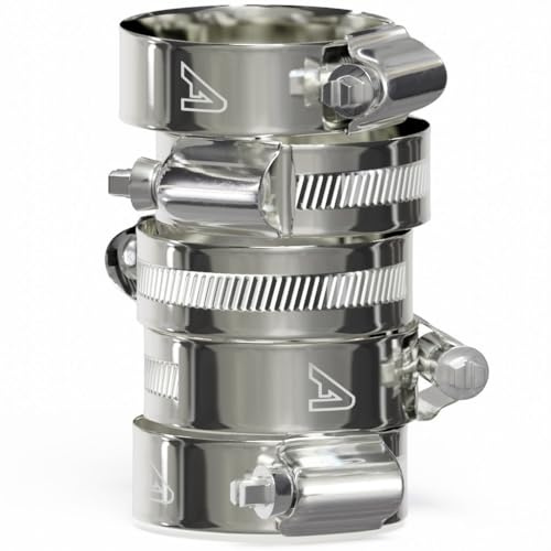 5 Pack - 45mm > 60mm Worm Drive 304 Stainless Steel Hose Pipe Clamps Clips