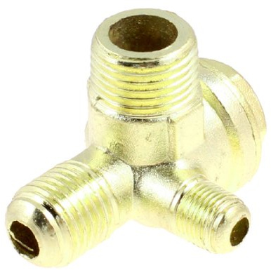 Sourcingmap Air Compressor Check Valve, G3/8 x G1/8 x G1/4 Male Thread, 3 Port Pneumatic Fittings, Brass