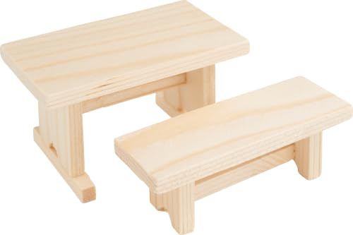 Bank und Tisch, Miniatur, aus Holz