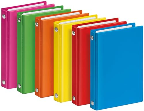 VELOFLEX 12 x Taschenringbuch Velocolor 4-Rund-Ring-Mechanik A7 90x140mm Sortiert