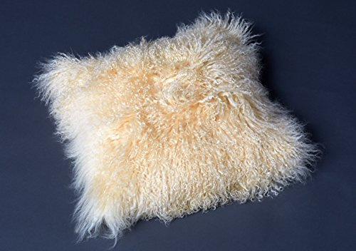 Reissner Lammfelle Tibet Lammfell Kissenbezug langflorig 30x30cm JAY08 Farbe Hellbeige/gelbbeige
